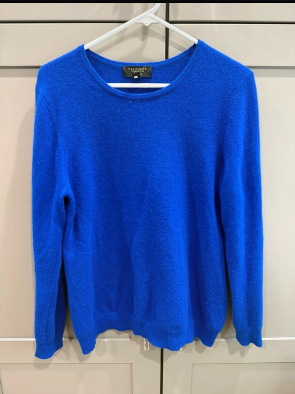 Charter Club 100% Cashmere Royal Blue Crewneck Sweater Size Large